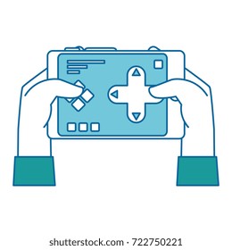 hand user with drone remote control icon