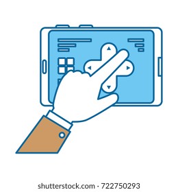 hand user with drone remote control icon