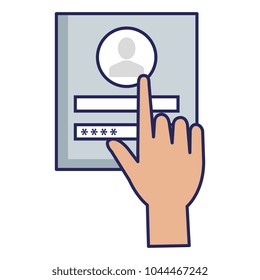 hand user with login interface access icon