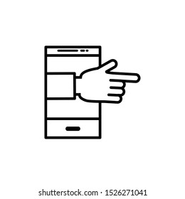 hand user with smartphone device vector illustration design