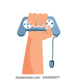 hand user with video game control retro