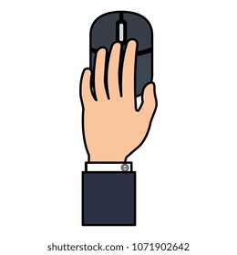 hand using computer mouse