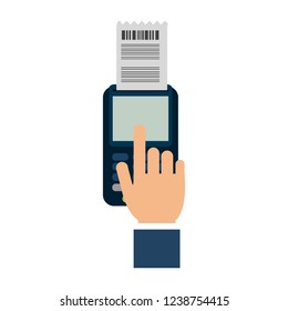 Hand using credit card reader