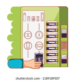 hand using dispenser machine electronic