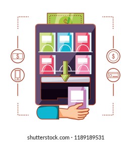 hand using dispenser of notebook machine electronic