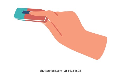 Hand using eraser vector illustration