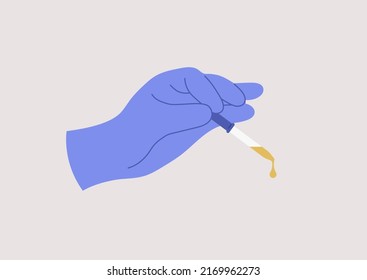 A Hand Using An Eye Dropper, A Medical Concept