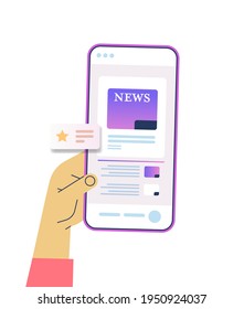 usar la aplicación móvil para noticias de lectura en línea de periódico o revista en pantalla de smartphone noticias de última hora