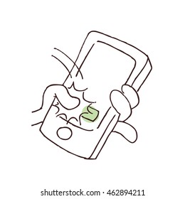 Hand using Mobile Phone