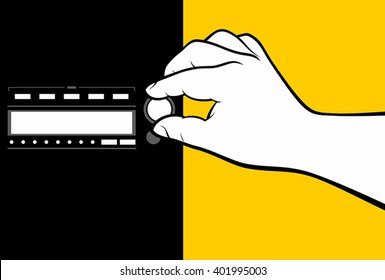 Hand using radio