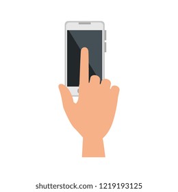 hand using smartphone device