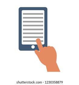hand using smartphone device