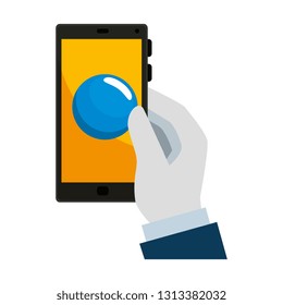 hand using smartphone device