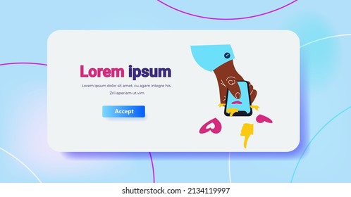 hand using smartphone digital addiction social media communication concept horizontal