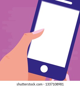 hand using smartphone electronic icon