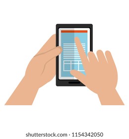 hand using smartphone with fiancial document