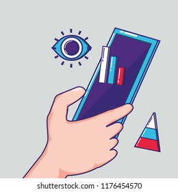 hand using smartphone with fintech concept