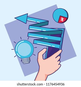 hand using smartphone with fintech concept
