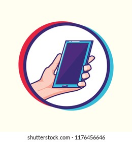 hand using smartphone with fintech concept