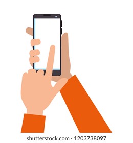 hand using smartphone icon