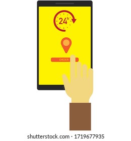 Handy mit Smartphone, Icons für Online-Zahlung Gateway, elektronische Geldmittel. Vektorgrafik 
