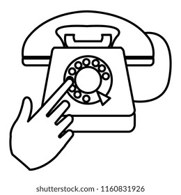 hand using telephone icon