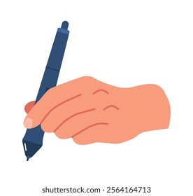 Hand using thermal pen vector illustration