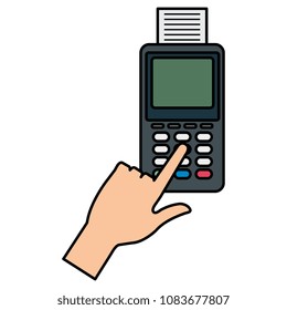 hand using voucher machine