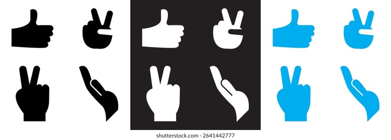 Hand variation icon. Vector for websites, mobile interfaces, presentations, banner, visual branding etc. Vector illustration. isolated on white and black background. EPS 10
