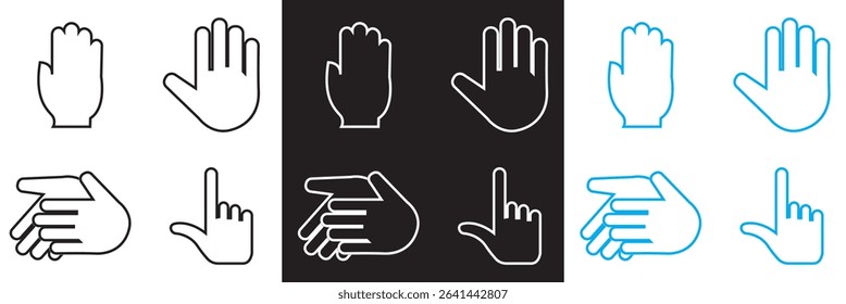 Hand variation icon. Vector for websites, mobile interfaces, presentations, banner, visual branding etc. Vector illustration. isolated on white and black background. EPS 10