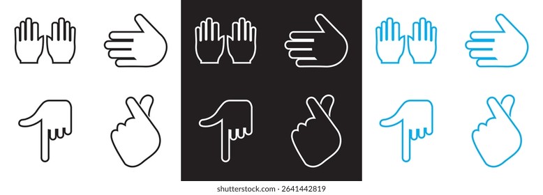 Hand variation icon. Vector for websites, mobile interfaces, presentations, banner, visual branding etc. Vector illustration. isolated on white and black background. EPS 10
