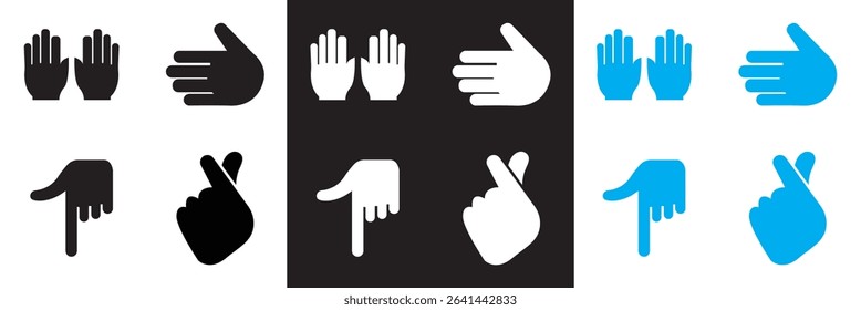 Hand variation icon. Vector for websites, mobile interfaces, presentations, banner, visual branding etc. Vector illustration. isolated on white and black background. EPS 10