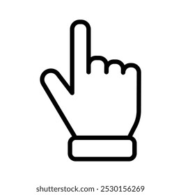 Variaciones de la mano. Señalamiento con el dedo. Estilo de diseño de contorno. Adecuado para materiales de diseño, tacto, marcadores. Plantilla de diseño de Vector