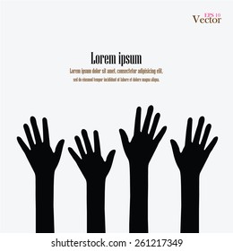 hand vector .black up hands . vector illustration