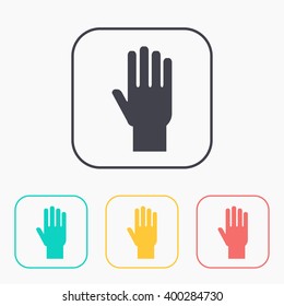 hand vector color icon set 