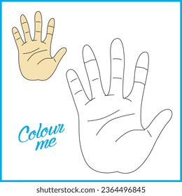 Hand Vector colouring book for kids