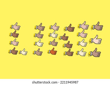 Hand vector design likes for stickers, complementary animations, application supports and backgrounds