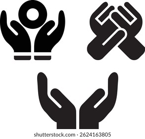 Hand vector design silhouette illustration.