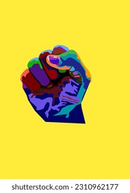 Hand vector design with wpap art