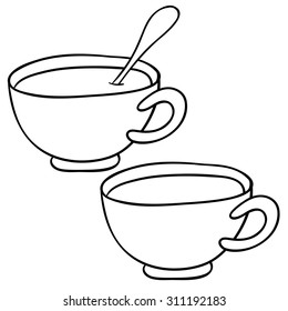 Hand vector drawing illustration cartoon cup