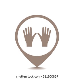 Hand vector icon 