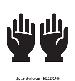 Hand Vector Icon Black Glyph Style