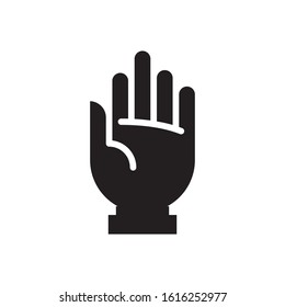 Hand Vector Icon Black Glyph Style