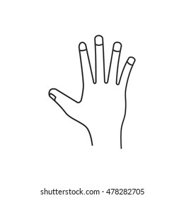 Hand vector icon. Black illustration isolated on white background for graphic and web design.
