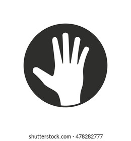 Hand vector icon. Black illustration isolated on white background for graphic and web design.