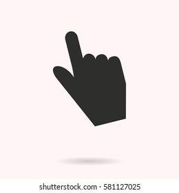 Hand vector icon. Black illustration isolated on white background for graphic and web design.