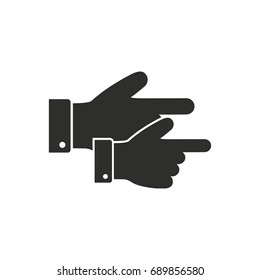 Hand vector icon. Black illustration isolated on white background for graphic and web design.
