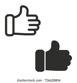 Hand vector icon. Black illustration isolated on white background for graphic and web design.