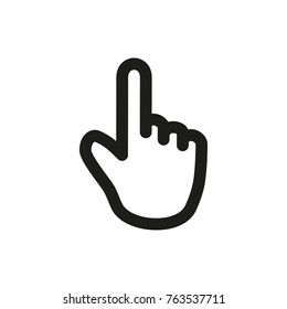 Hand vector icon. Black illustration isolated on white background for graphic and web design.