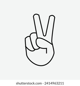  Icono de vector de mano. icono del vector de mano negra. Icono de vector de paz manual, icono de símbolo de mano. ilustración vectorial. archivo de pasos.